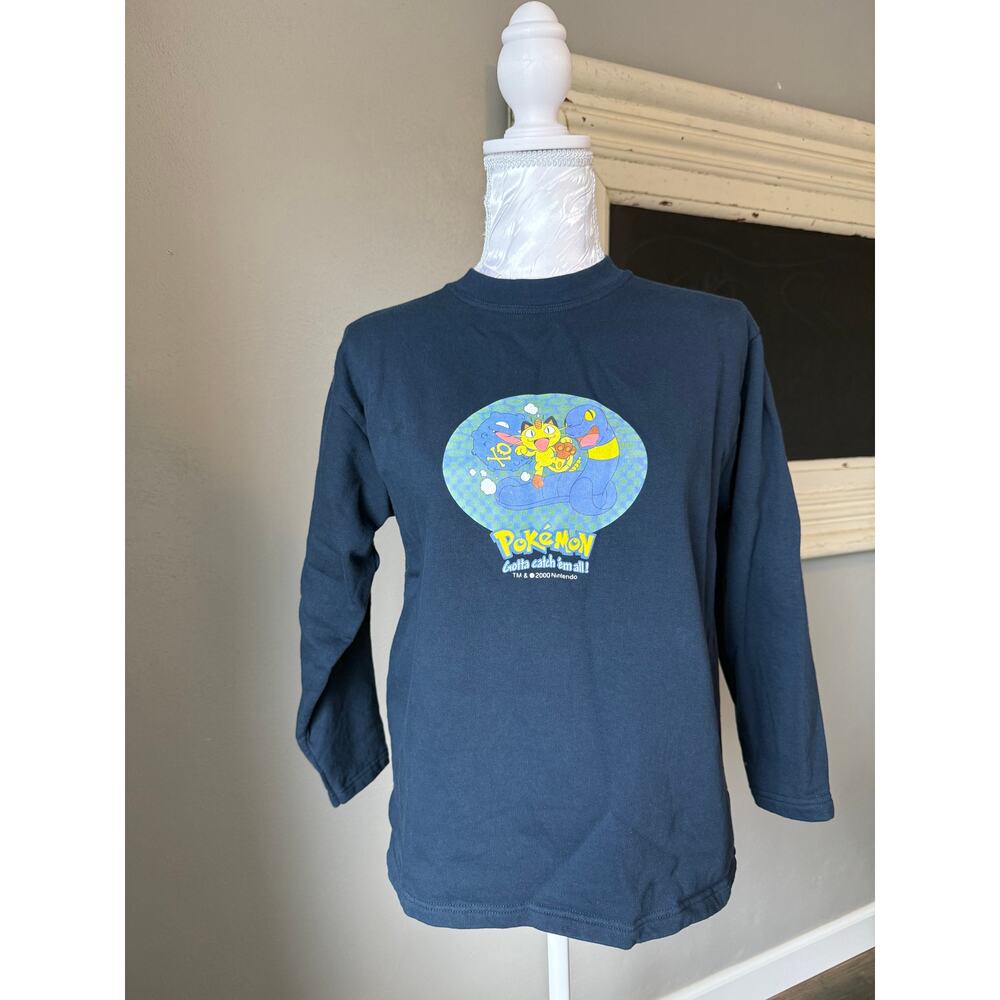 Vintage 2000 Pokemon Meowth Euro Long Sleeve Shirt Youth XL